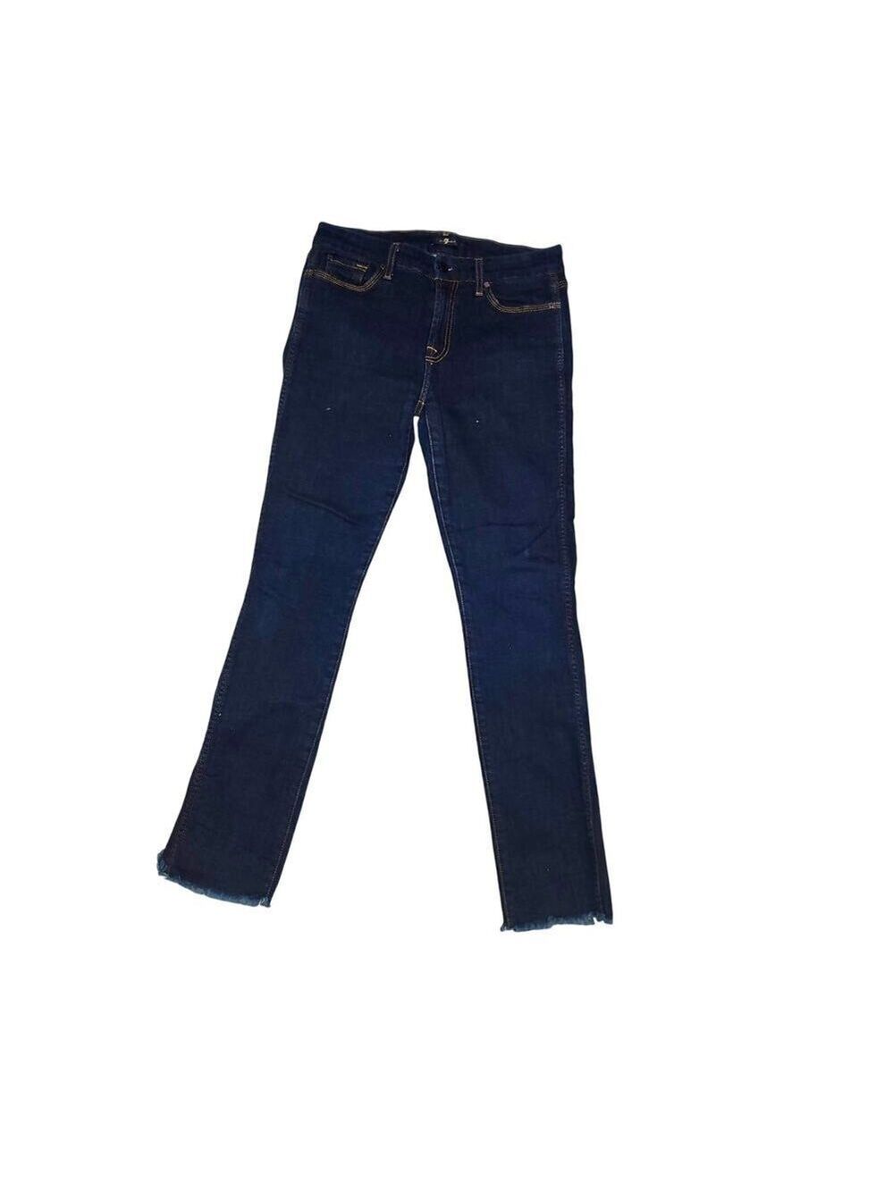 Vintage 7 SEVEN straight leg ankle cut off dark wash jeans size 29 - Picture 6 of 6